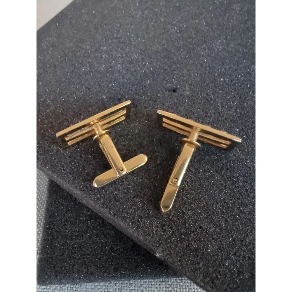 Hickok USA Vintage‎ Antique Gold Tone Metal Ball Cufflinks